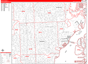 North Miami  Wall Map Red Line Style